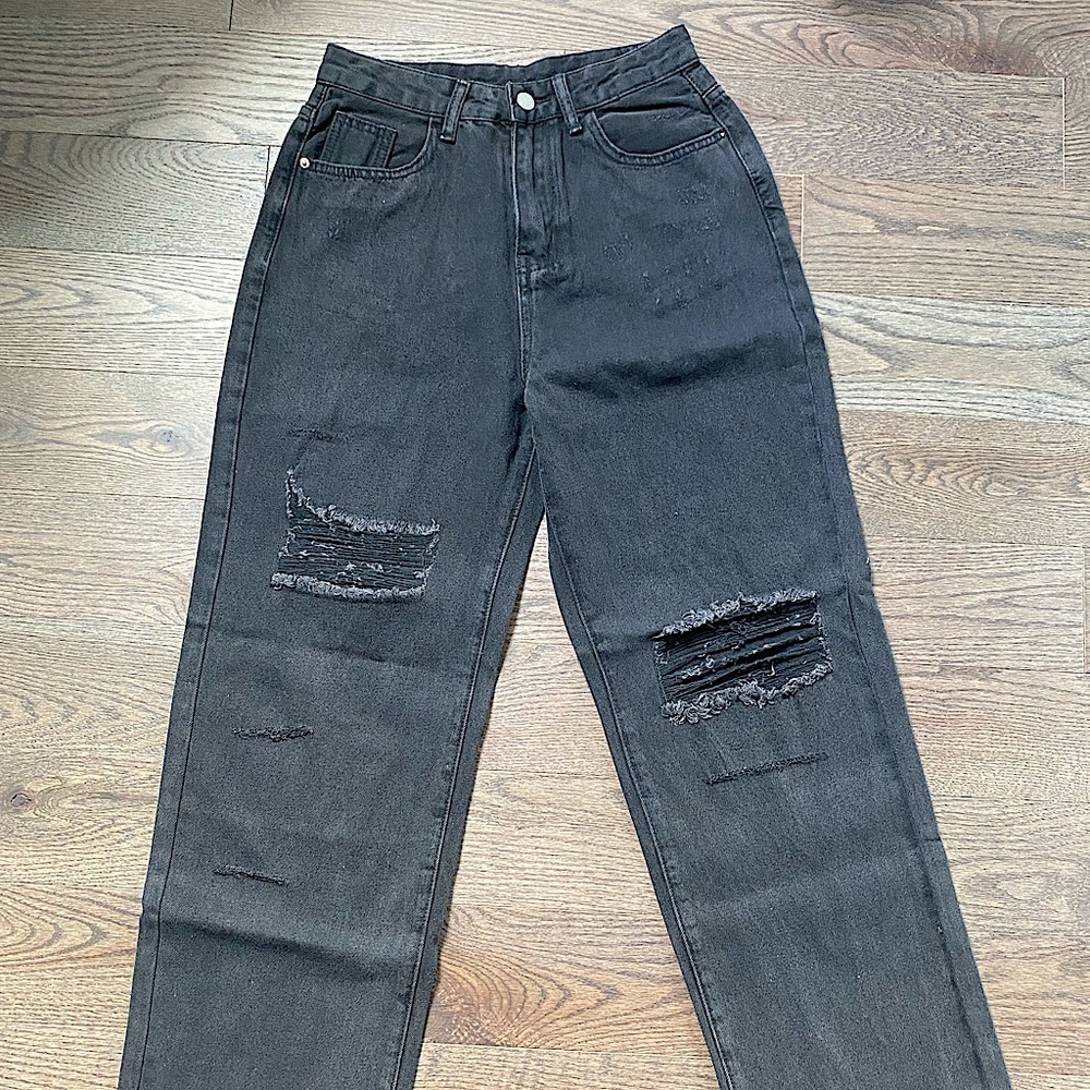 Black-wash High-waist Denim